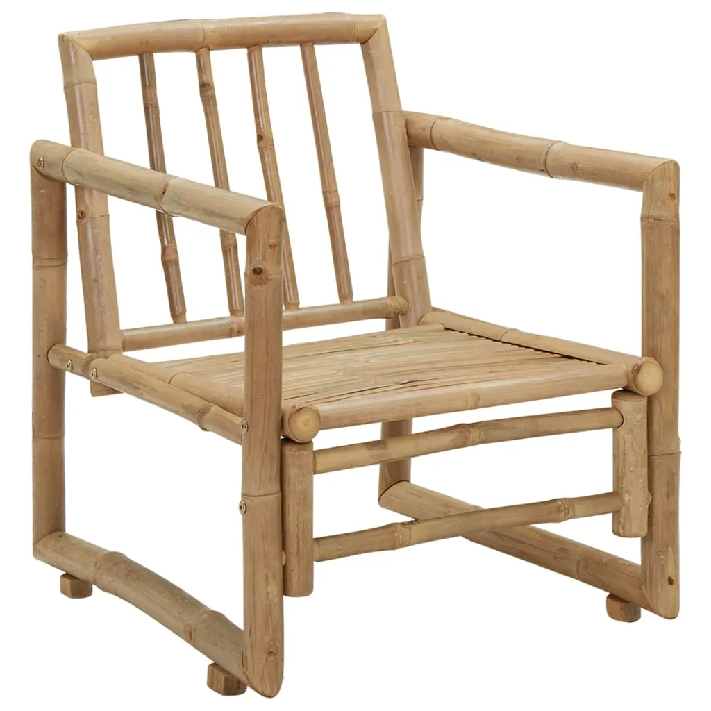Patio Chairs 2 Pcs Outdoor Patio Dining Chair with Cushions Bamboo