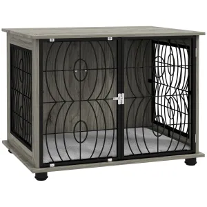 PawHut Dog Crate Furniture End Table w/ Cushion