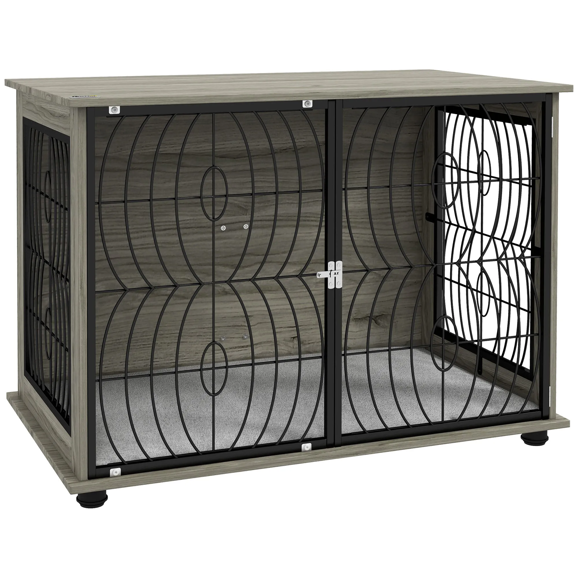 PawHut Dog Crate Furniture End Table w/ Cushion