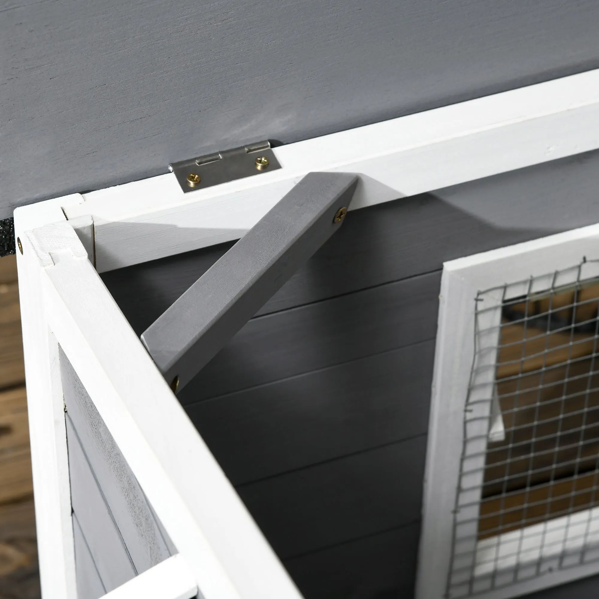 PawHut Large Wooden Dog Kennel for Outside 109L x 79W x 72H cm, Grey