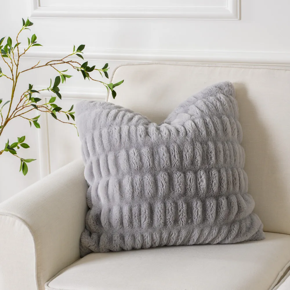 Ruched Faux Fur Cushion