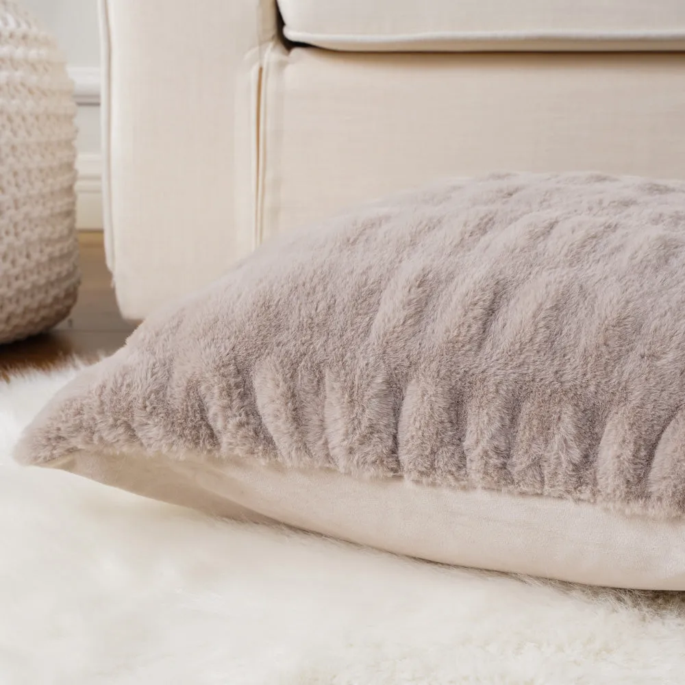 Ruched Faux Fur Cushion
