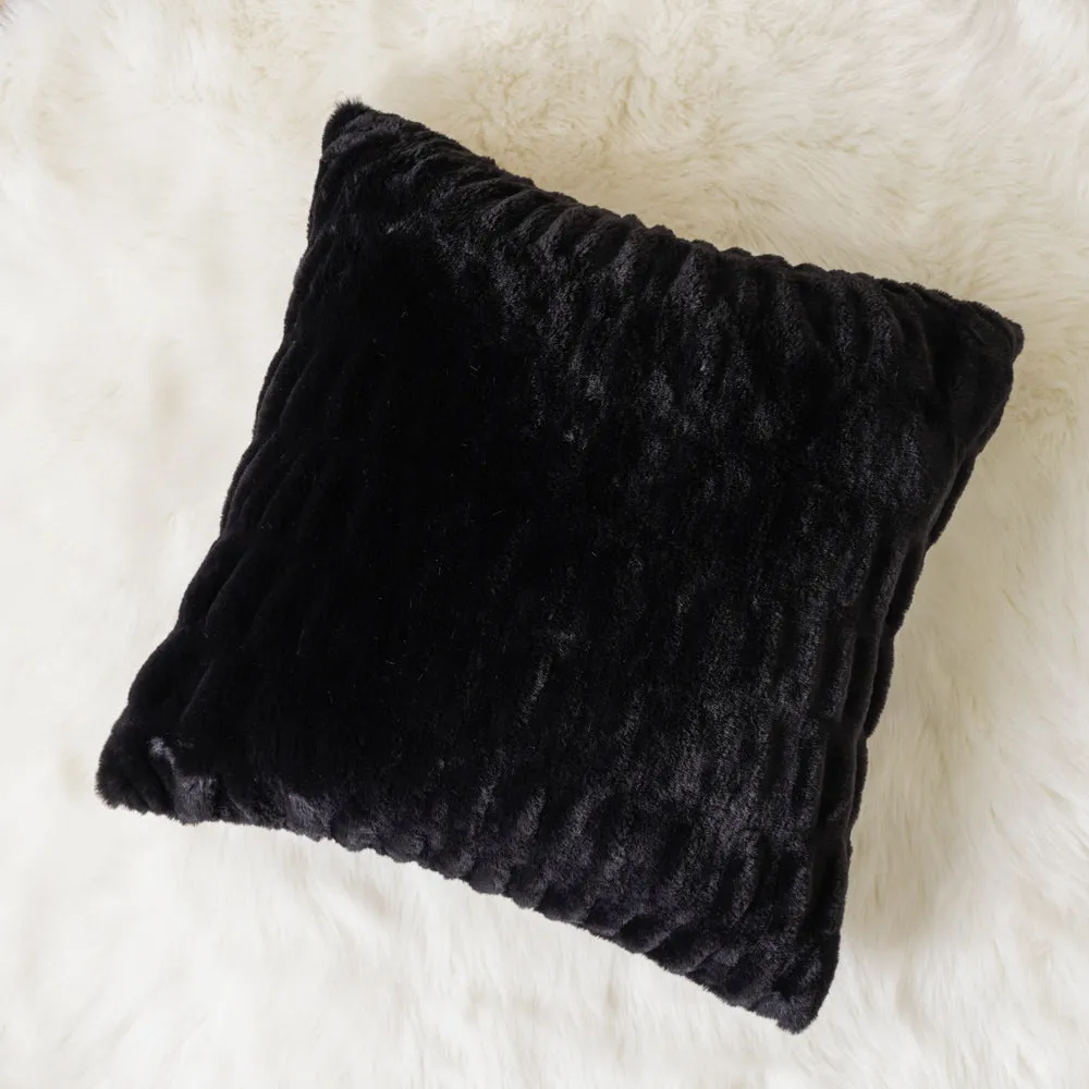 Ruched Faux Fur Cushion