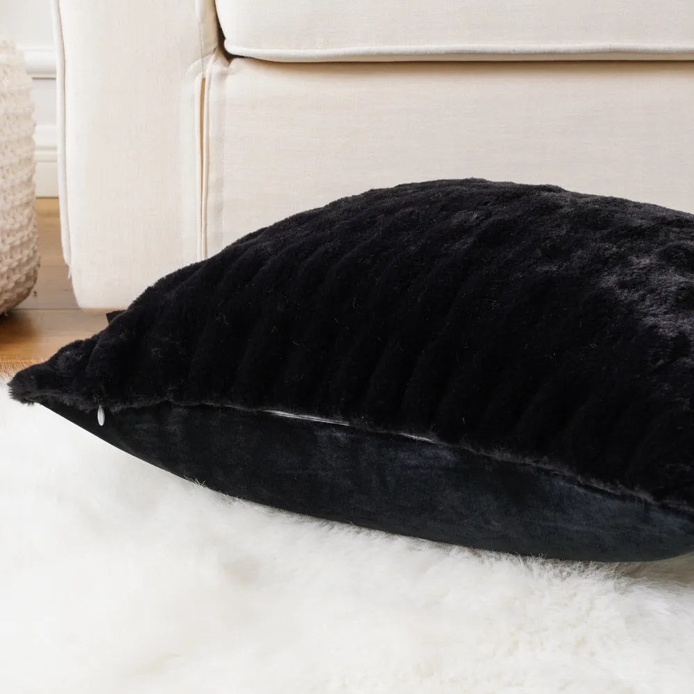 Ruched Faux Fur Cushion