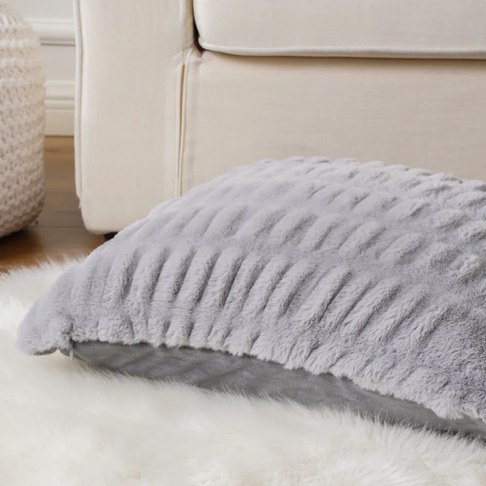 Ruched Faux Fur Cushion