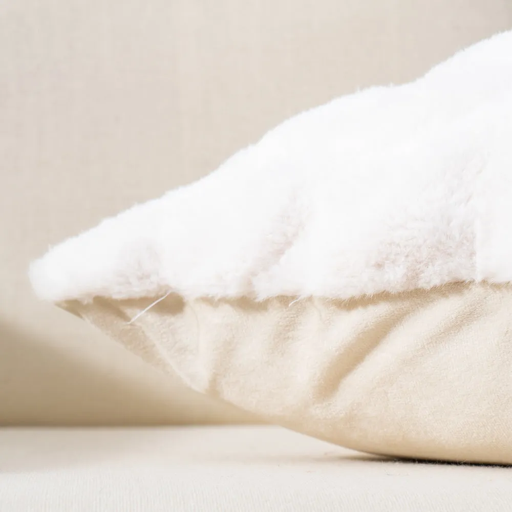 Ruched Faux Fur Cushion
