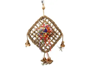 Seagrass climbing net with blocks 46x28x14cm Multicolour