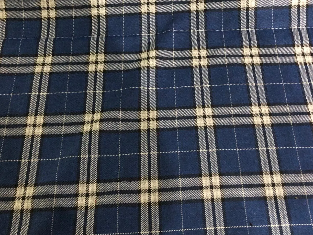 TWEED FANCY Suiting Fabric BLUE AND WHITE BLAIZER  plaids   [16595]