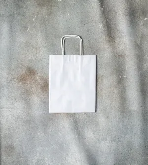 Twisted Handle Kraft Paper Bag - White 180x80x225mm