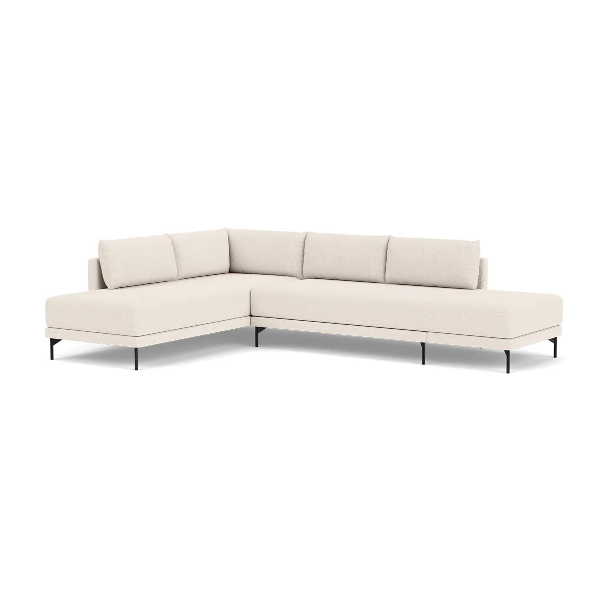 Vivica Boucle Left Sofa Bed  (Cream)