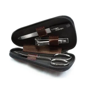 WASA Solingen 3-Piece Manicure Set, Leather Zip Case