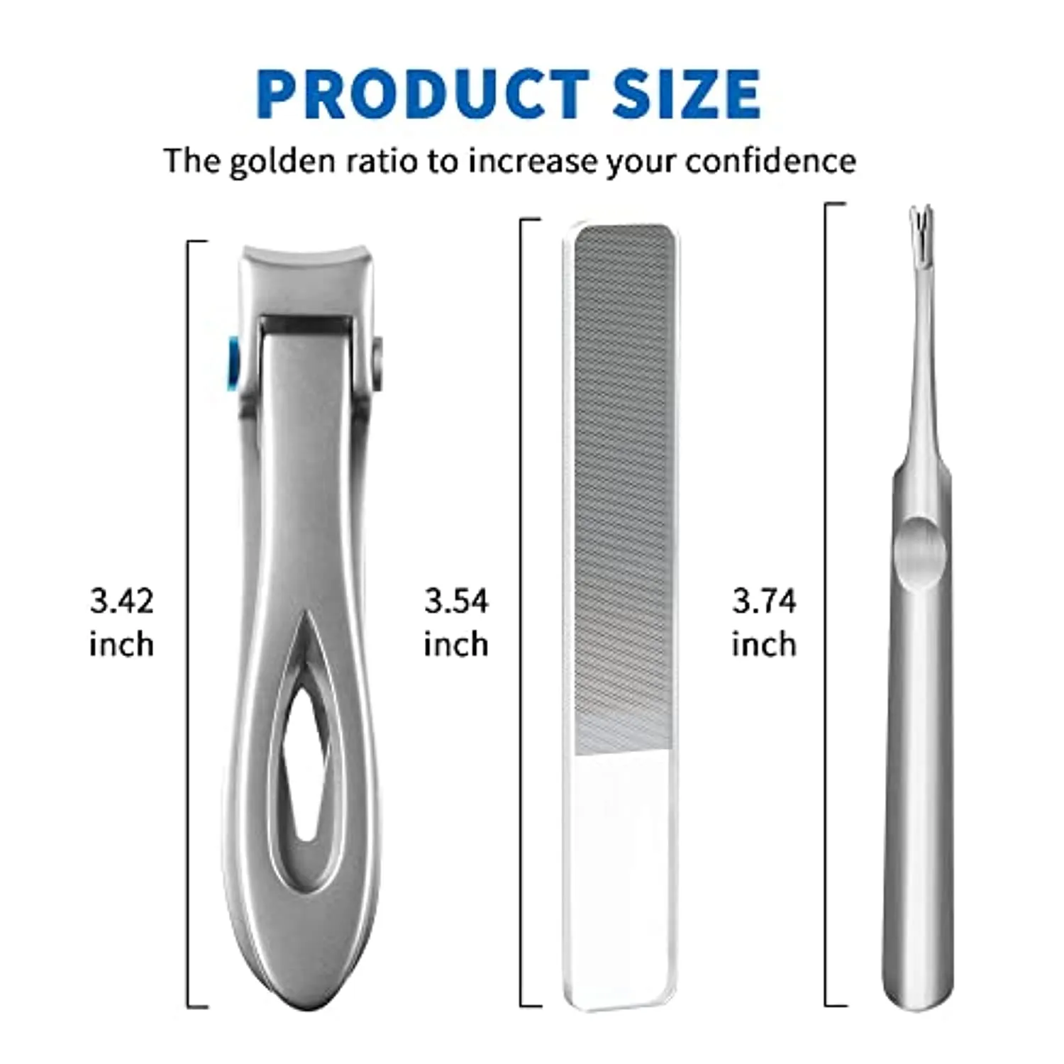 Wide Toenail Clippers for Thick Nails - EBEWANLI 17mm Wide Jaw Opening Extra Large Nail Clippers for Thick Toenails, Big Nail Clippers for Men and Seniors, Stainless Steel Wide Mouth Toenail Clippers