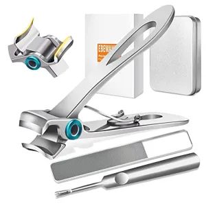 Wide Toenail Clippers for Thick Nails - EBEWANLI 17mm Wide Jaw Opening Extra Large Nail Clippers for Thick Toenails, Big Nail Clippers for Men and Seniors, Stainless Steel Wide Mouth Toenail Clippers