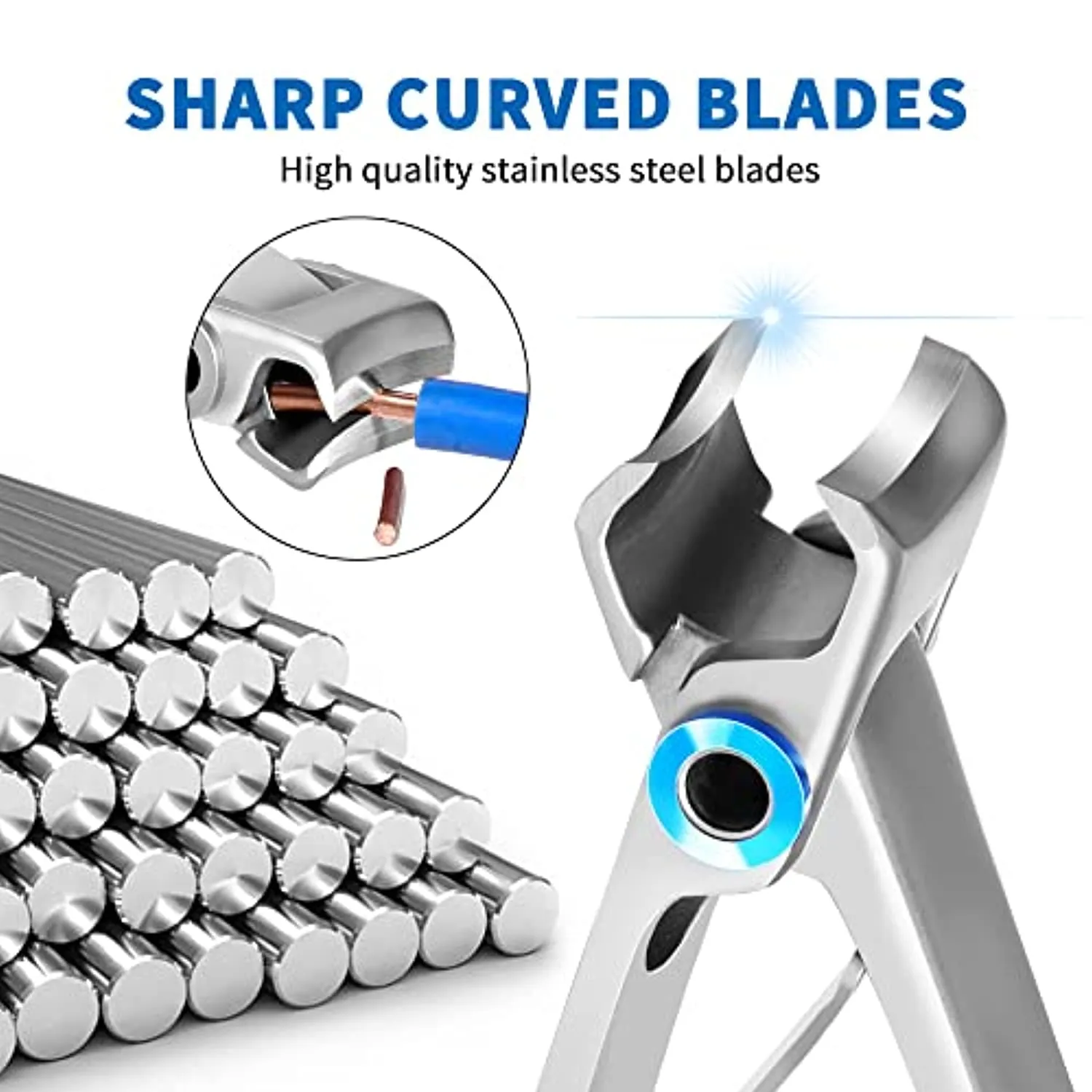 Wide Toenail Clippers for Thick Nails - EBEWANLI 17mm Wide Jaw Opening Extra Large Nail Clippers for Thick Toenails, Big Nail Clippers for Men and Seniors, Stainless Steel Wide Mouth Toenail Clippers