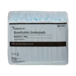 Wings 988 Fluff and Polymer Breathable Underpad, Pack of 12